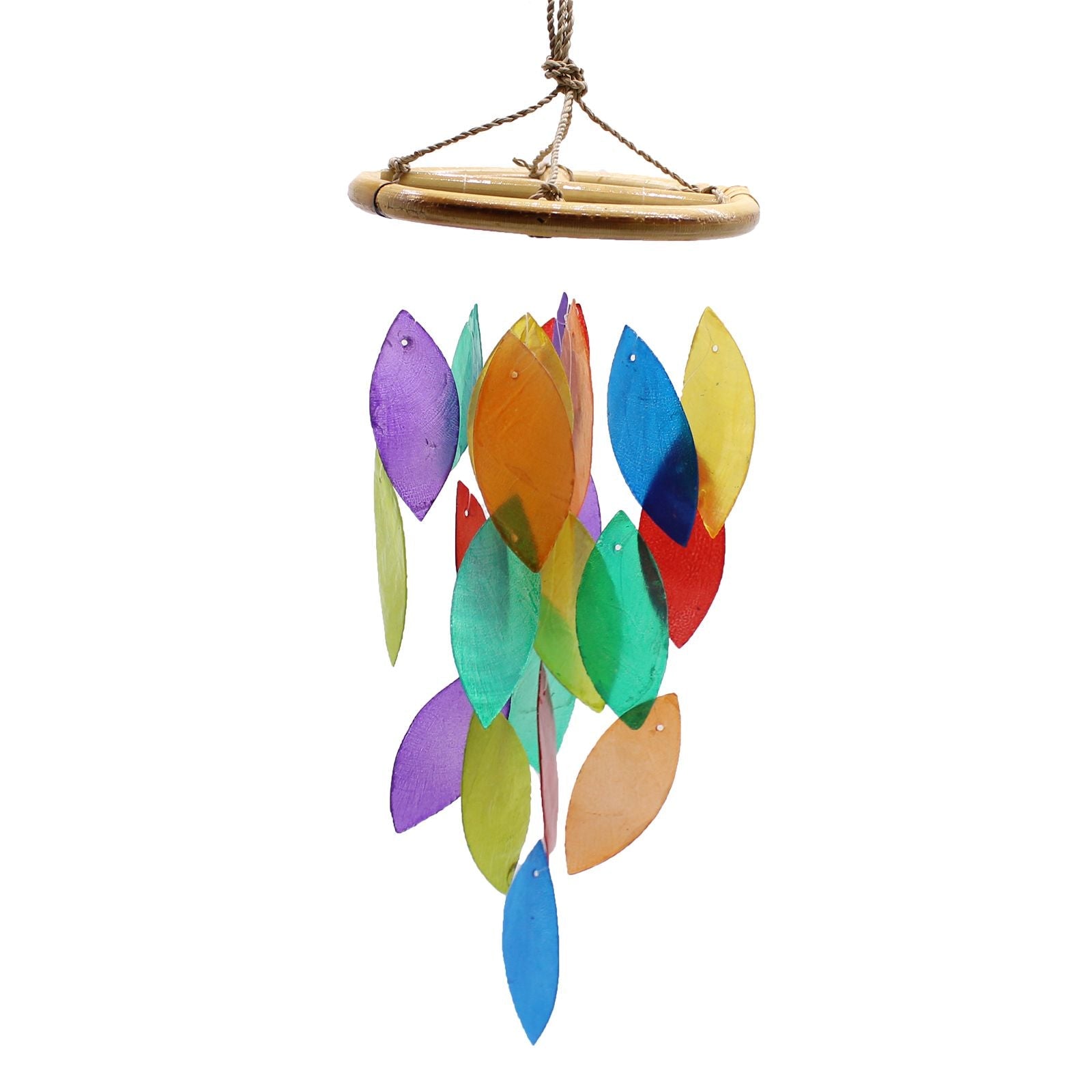 Driftwood Wind Chime - Rainbow Leaf & Bamboo Drop - Luna Panther