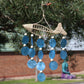 Driftwood Wind Chime - String Fish and Blue Copis Drop - Luna Panther