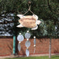 Driftwood Wind Chime - Whitewash Turtle Carving and Natural Copis Drop - Luna Panther