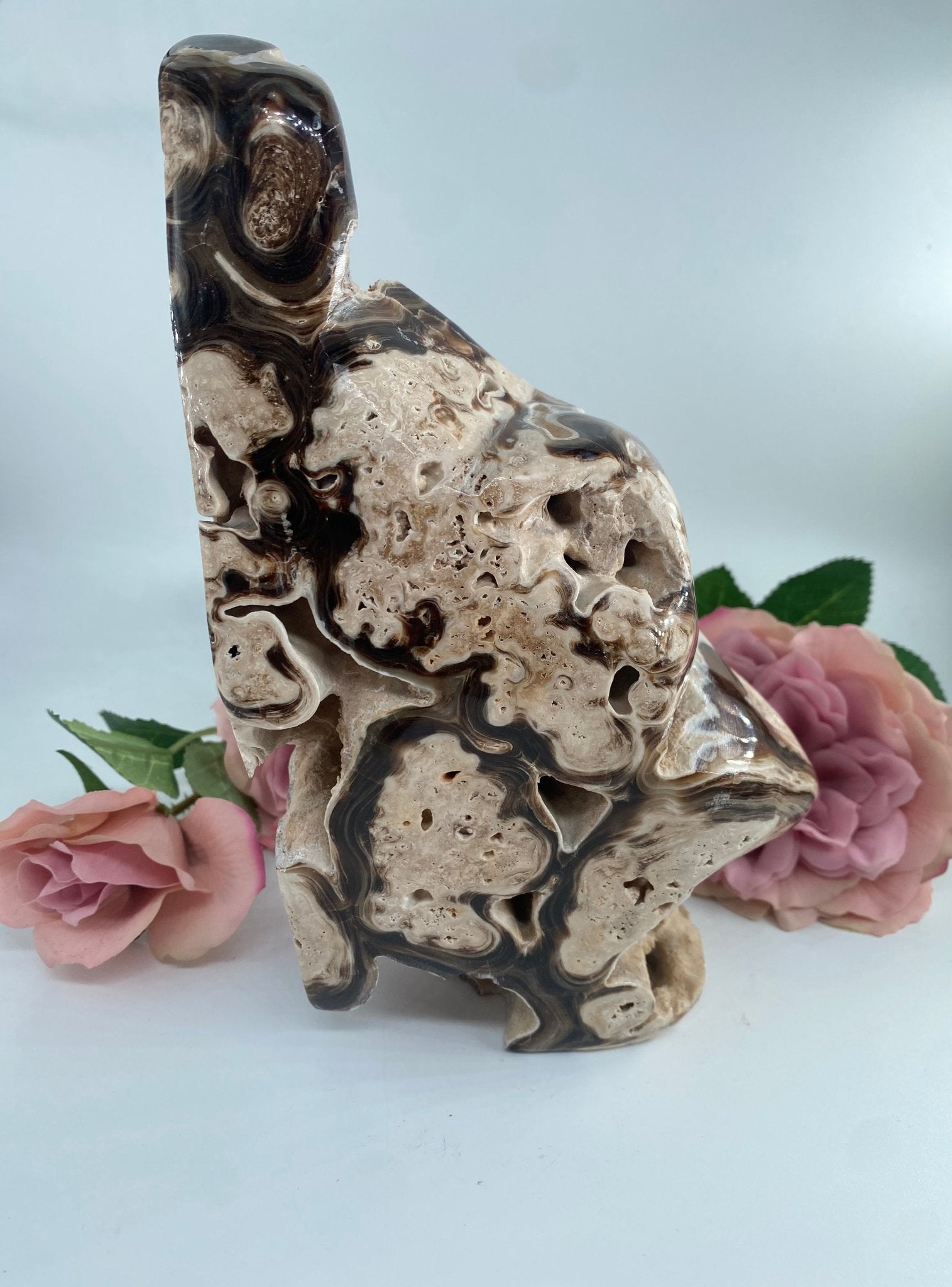 Natural Copy Of Druzy Chocolate Calcite 934G featuring soft translucent tone and gentle sheen - Luna Panther