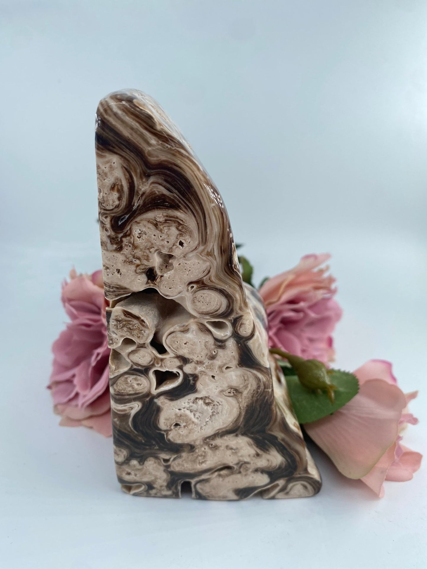 Natural Copy Of Druzy Chocolate Calcite 660G featuring soft translucent tone and gentle sheen - Luna Panther