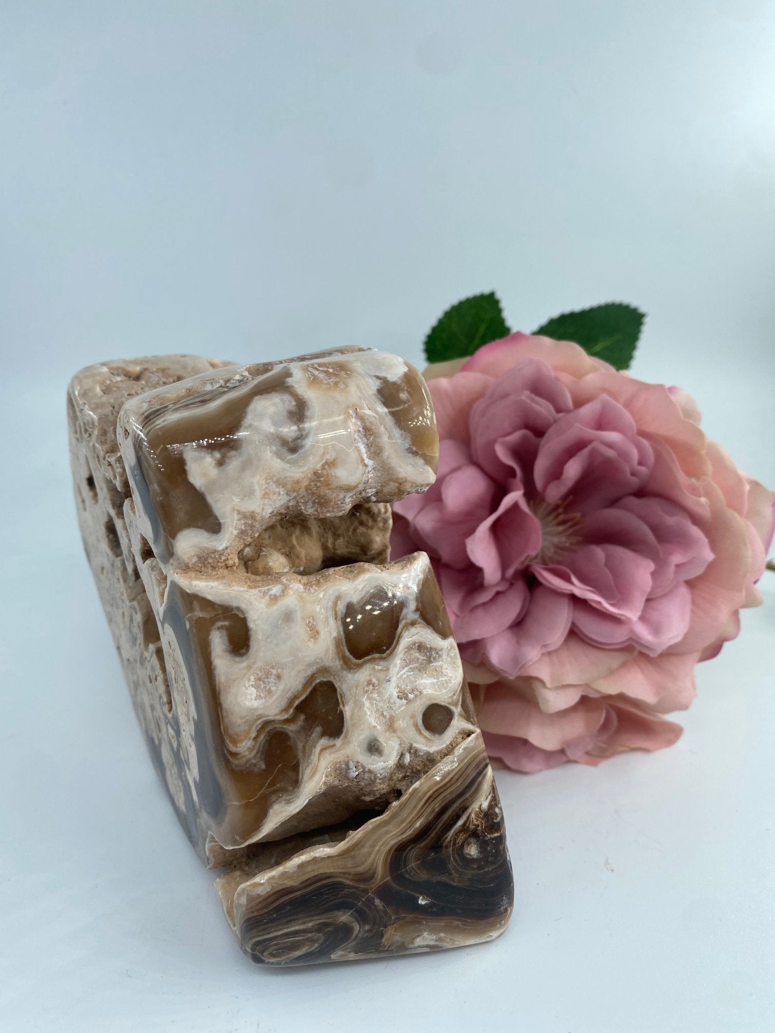 Natural Copy Of Druzy Chocolate Calcite 1507G featuring soft translucent tone and gentle sheen - Luna Panther