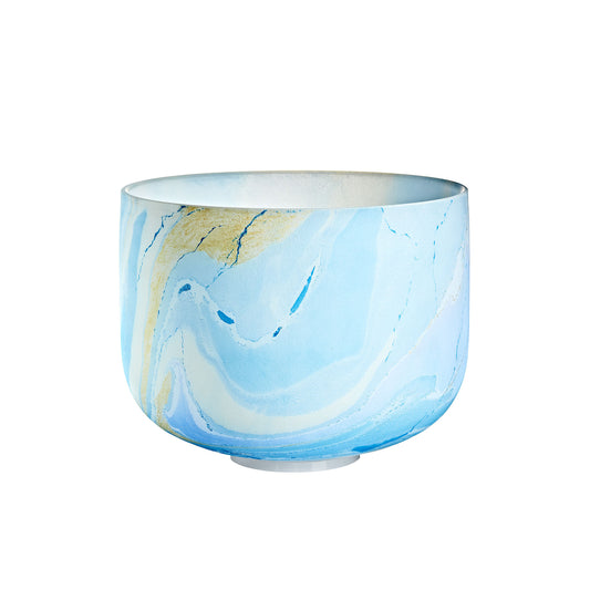 MEINL Sonic Energy Marble Crystal Singing Bowl 10" - G4/Throat Chakra/432 Hz - Light Blue at Luna Panther