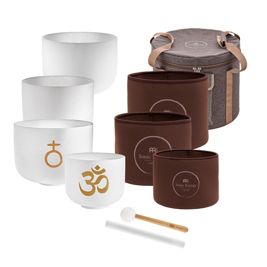 MEINL Sonic Energy 4-piece Om Crystal Singing Bowl Set at Luna Panther