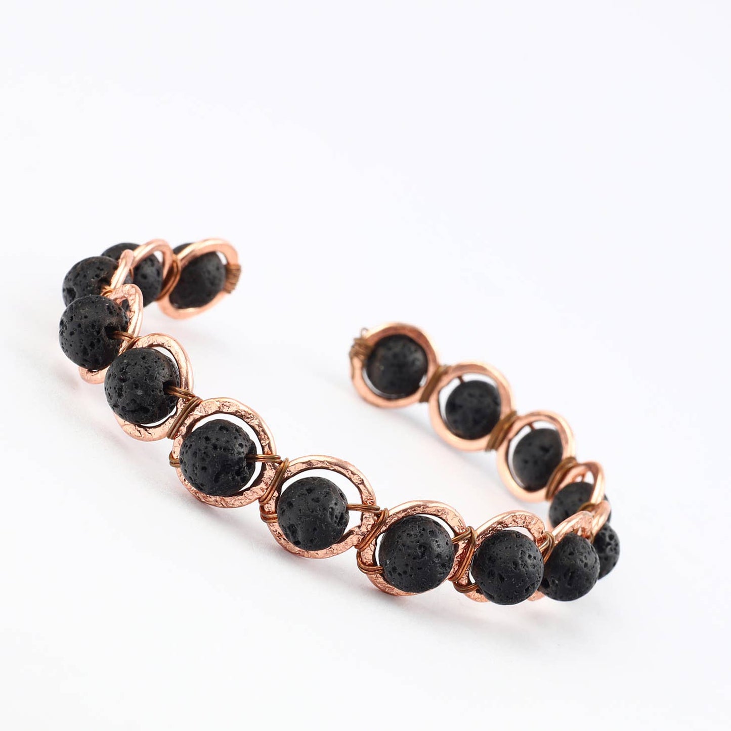 Copper & Lava stone Crystal Bracelet