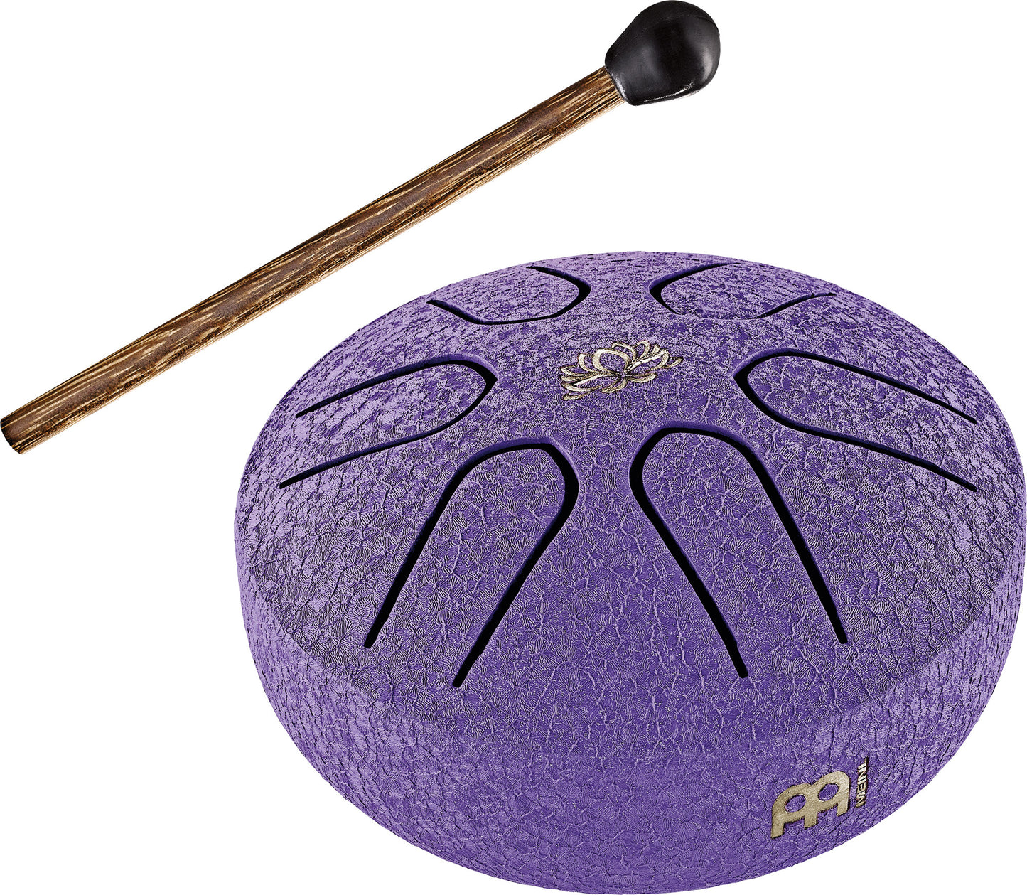 MEINL Sonic Energy Pocket Steel Tongue Drum 3" - A Major/6 Notes/440 Hz - Lotus Flower/Purple detail view 10 at Luna Panther