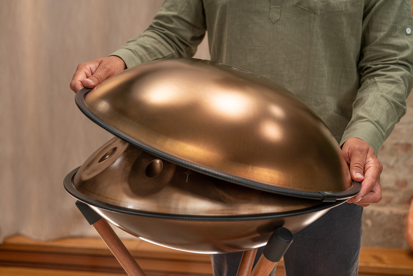 MEINL Sonic Energy Sensory Handpan, Stainless Steel, Bb2 Amara, 9 Notes, 432 Hz, Vintage coppe detail view 11 at Luna Panther