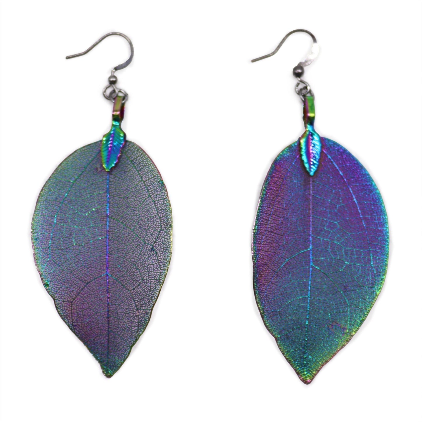 Polished Earrings - Bravery Leaf - Multicoloured featuring natural patterning and unique variations - Luna Panther