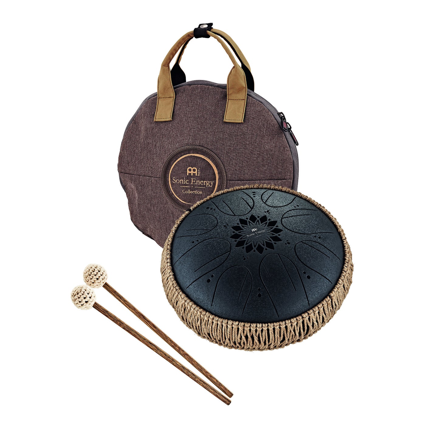 MEINL Sonic Energy Medium Octave Steel Tongue Drum 10" - B Minor/8 Notes/432 Hz - Black detail view 10 at Luna Panther