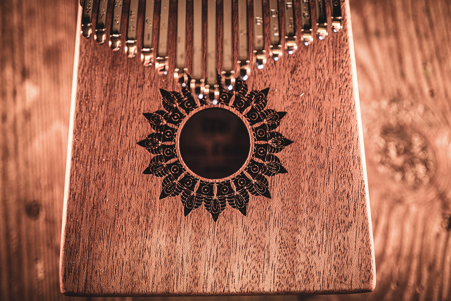 Meinl Sonic Energy Sound Hole Kalimba - 17 notes, mahogany detail view 11 at Luna Panther
