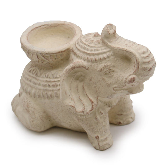 Elephant Incense & Candle Holder (cream) - Luna Panther