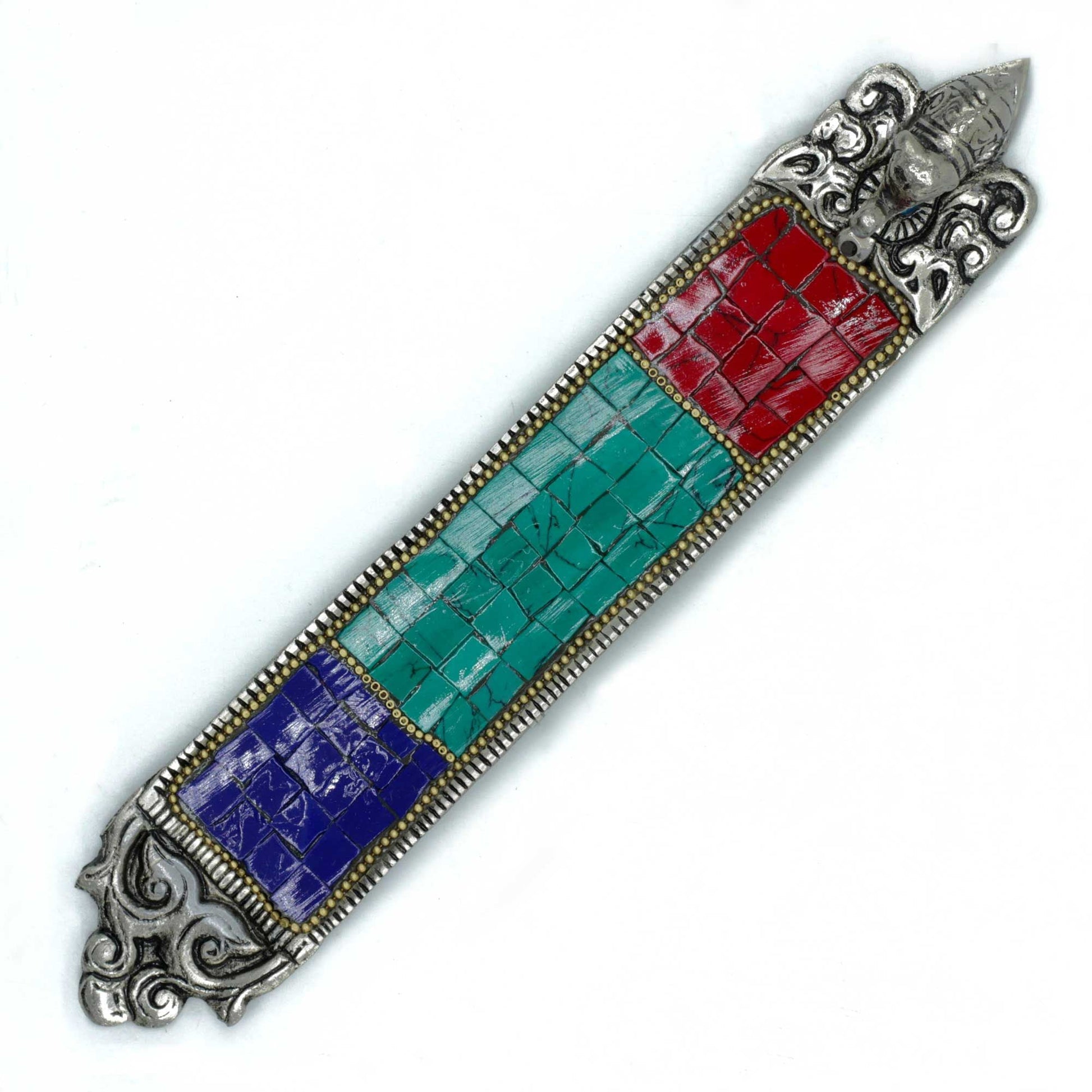 Polished Elephant Long Tibetan Incense Holder featuring natural patterning and unique variations - Luna Panther
