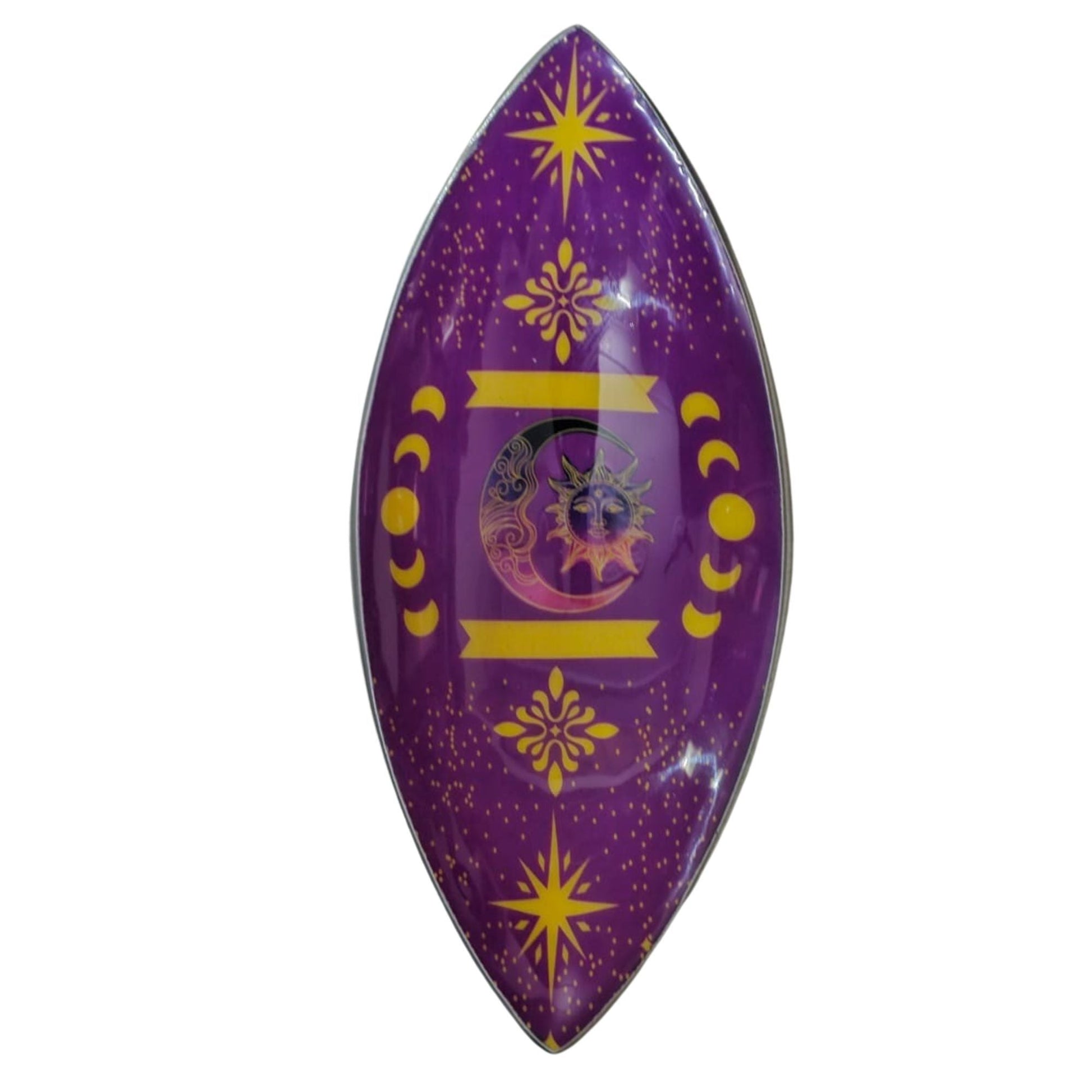 Enamel Incense Bowl - Aluminum - Purple Sun & Moon Phases - Luna Panther