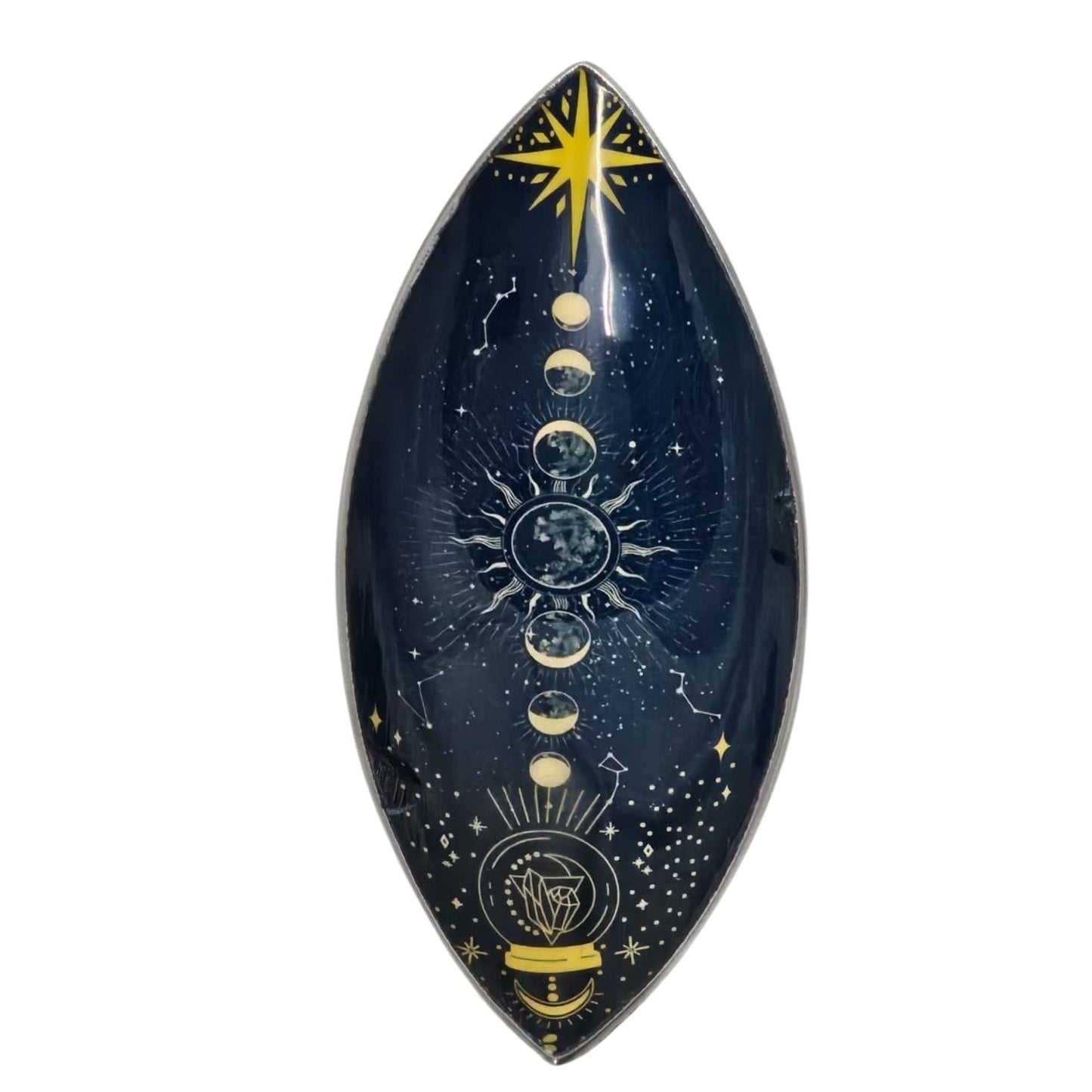 Enamel Incense Bowl - Aluminum - Zodiac Moon Phases - Luna Panther