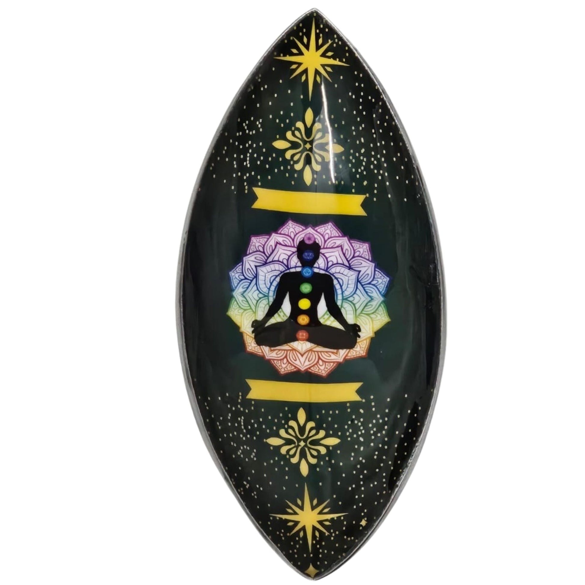Enamelled Incense Bowl - Aluminum - Lotus Buddha Chakra - Luna Panther