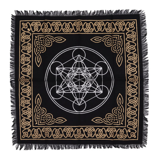 Esoteric Fringed Altar Cloth - Chakra Chart - Luna Panther