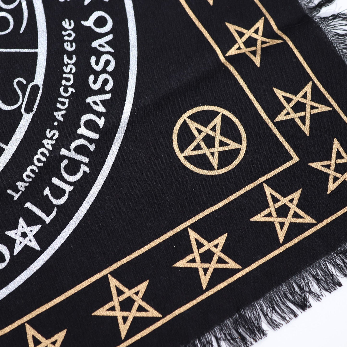Esoteric Fringed Altar Cloth - Life Death Rebirth - Luna Panther