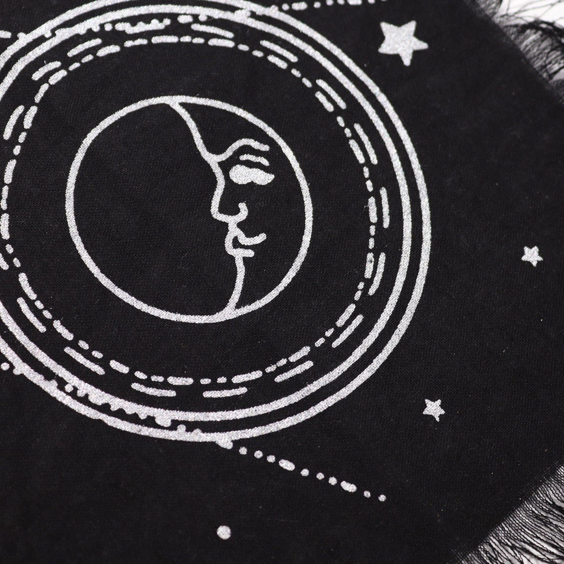 Esoteric Fringed Altar Cloth - Moon & Sun Chart - Luna Panther