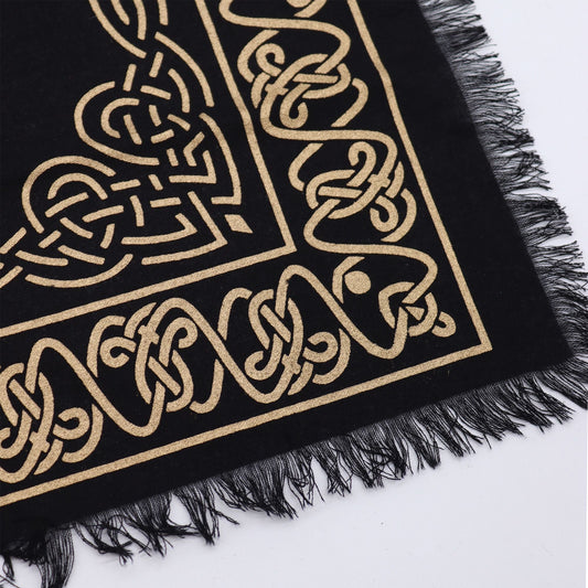Esoteric Fringed Altar Cloth - Pentagon - Luna Panther alternate view