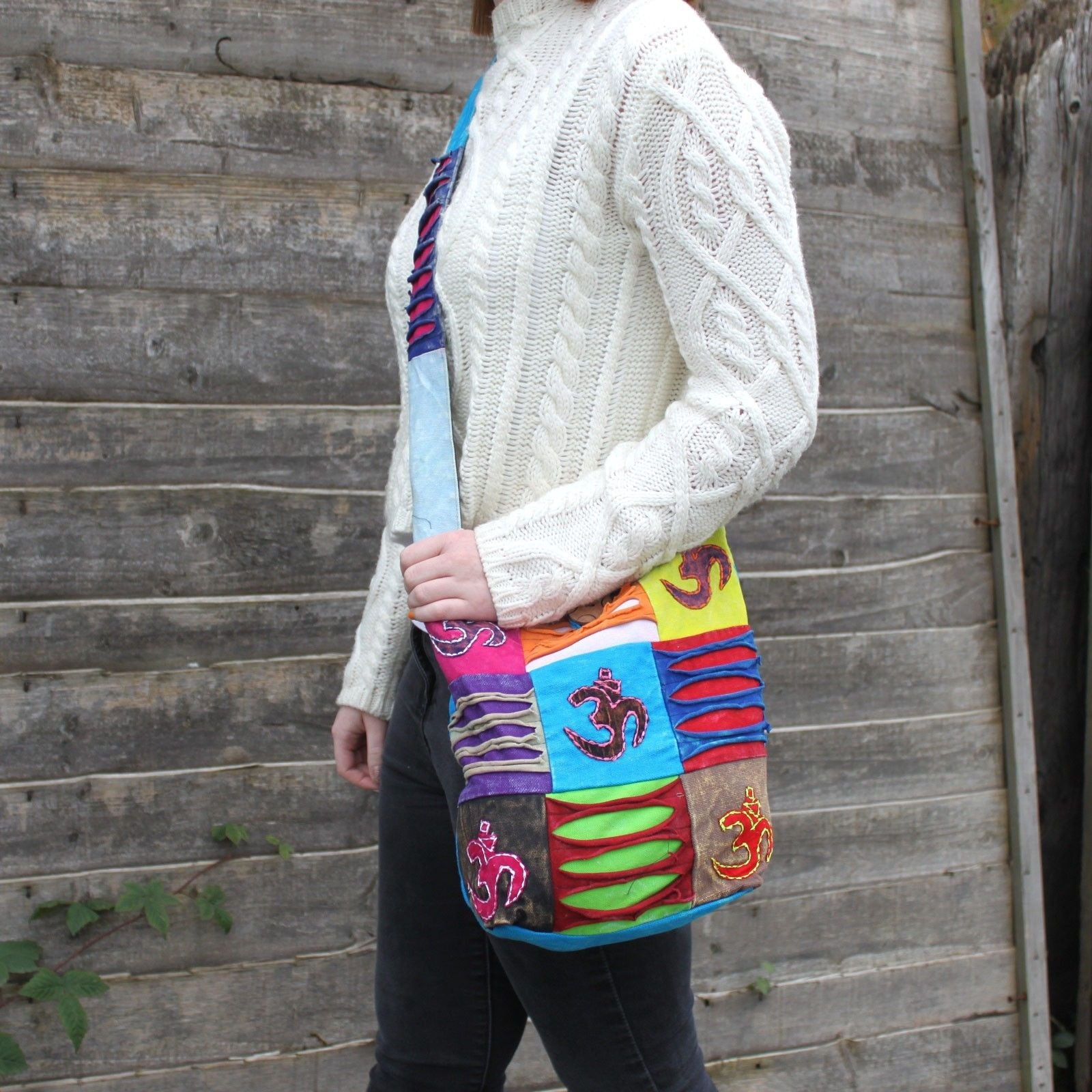 Polished Ethnic Sling Bag - Sand / Peace featuring natural patterning and unique variations - Luna Panther