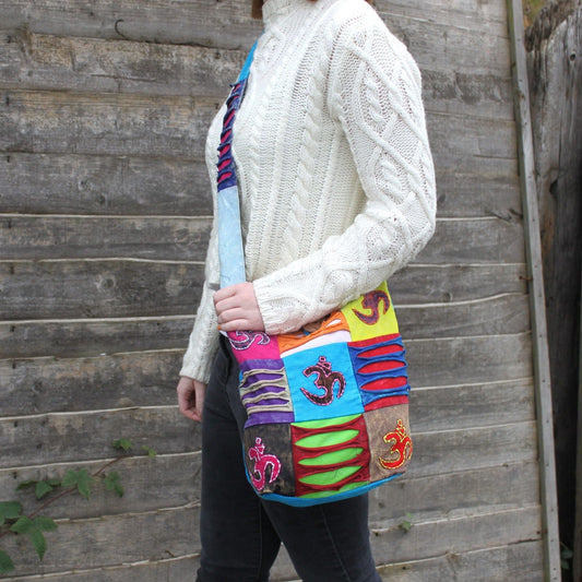 Polished Ethnic Sling Bag - Sand / Peace featuring natural patterning and unique variations - Luna Panther