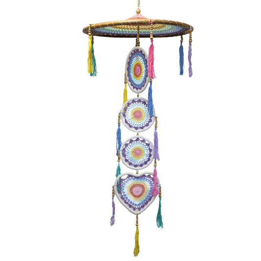 Polished Extra Large Drama Dreancatcher - Pastal Rainbow featuring natural patterning and unique variations - Luna Panther