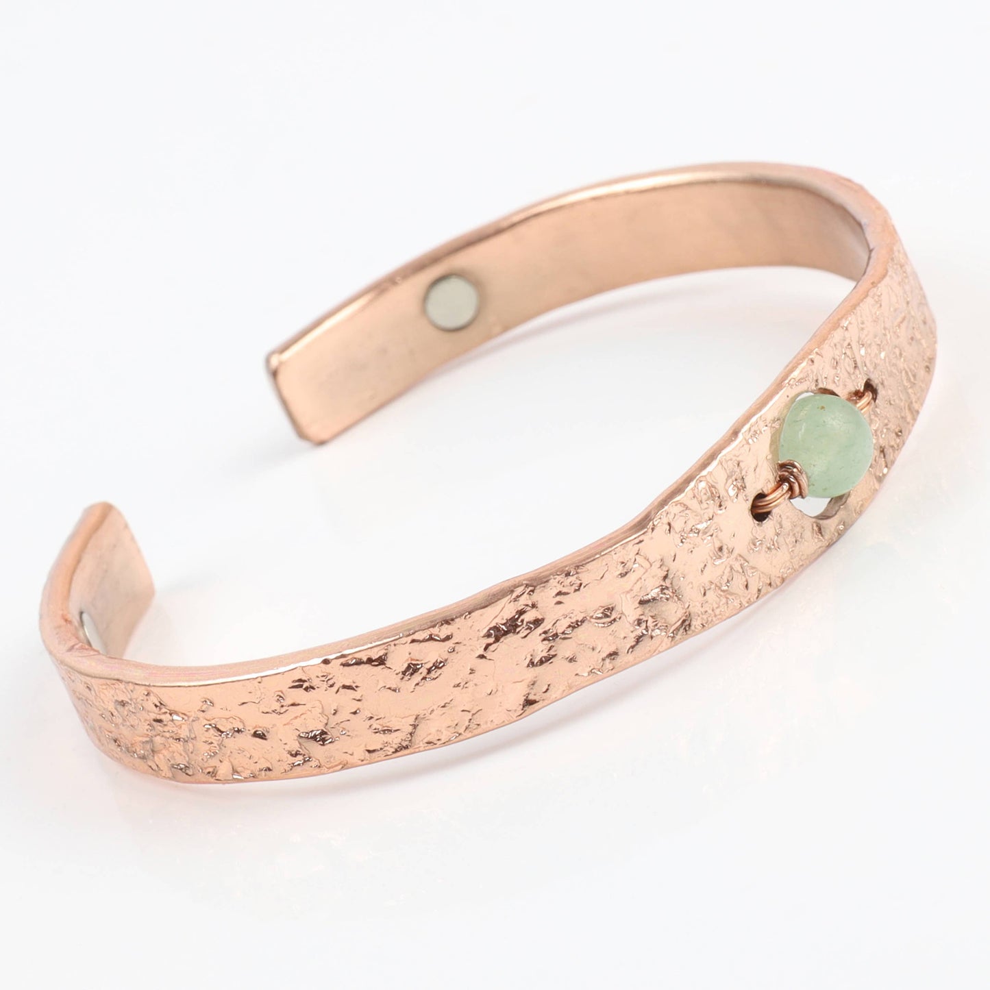 Copper Bracelet with Green Aventurine Crystal