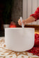 MEINL Sonic Energy White-Frosted Crystal Singing Bowl 14" - E3/Solarplexus Chakra/440 Hz detail view 3 at Luna Panther
