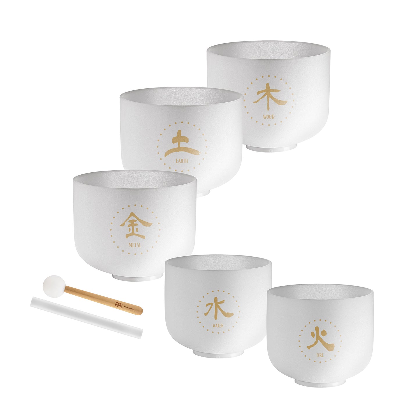 MEINL Sonic Energy 5-piece TCM Crystal Singing Bowl Elements Set at Luna Panther