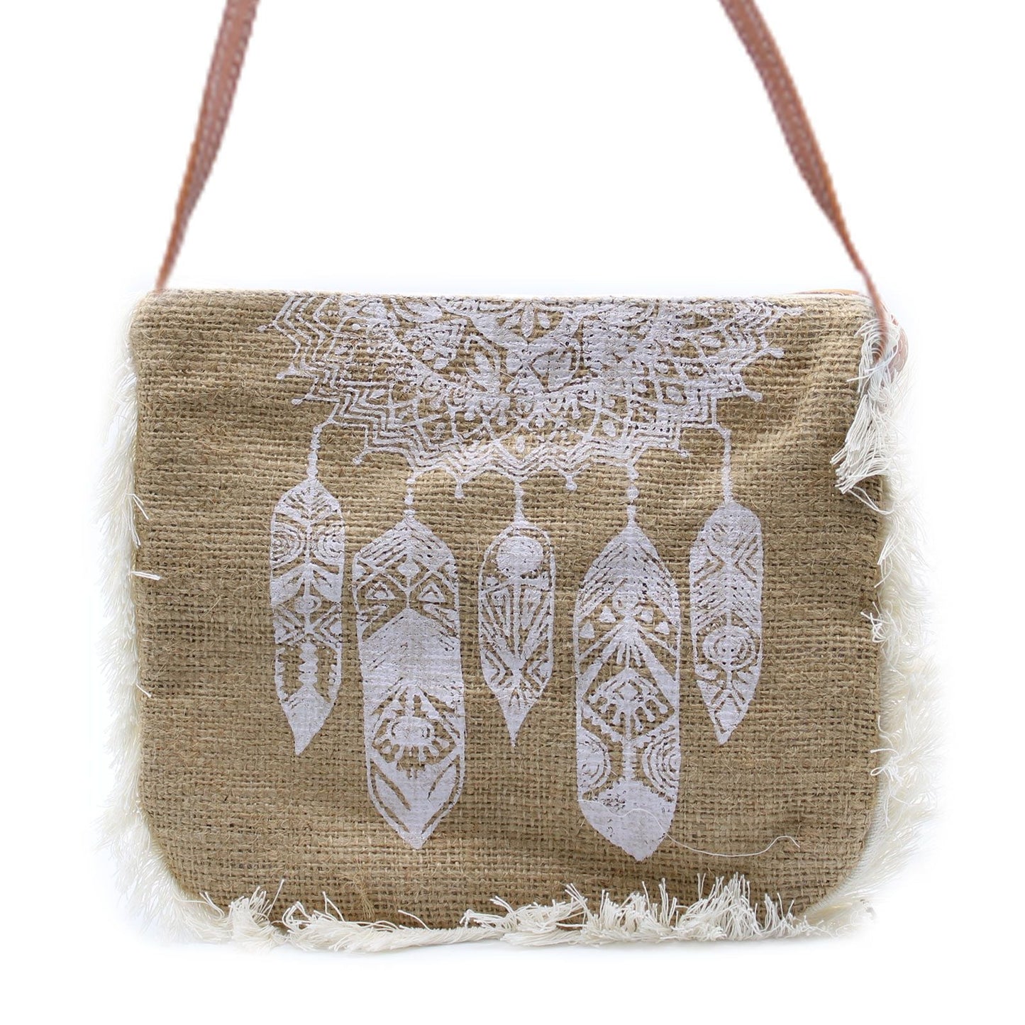 Polished Fab Fringe Bag - Dream Catcher Print featuring natural patterning and unique variations - Luna Panther