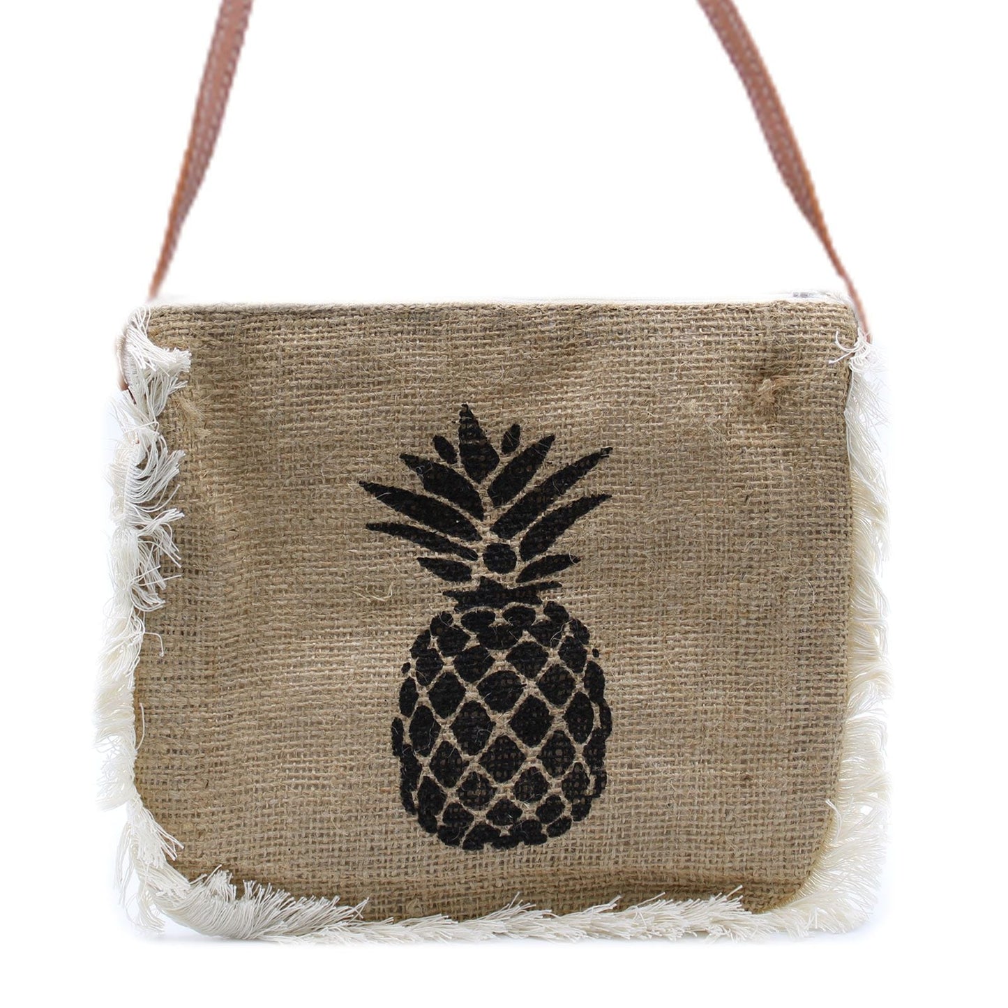 Polished Fab Fringe Bag - Pineapple Print featuring natural patterning and unique variations - Luna Panther