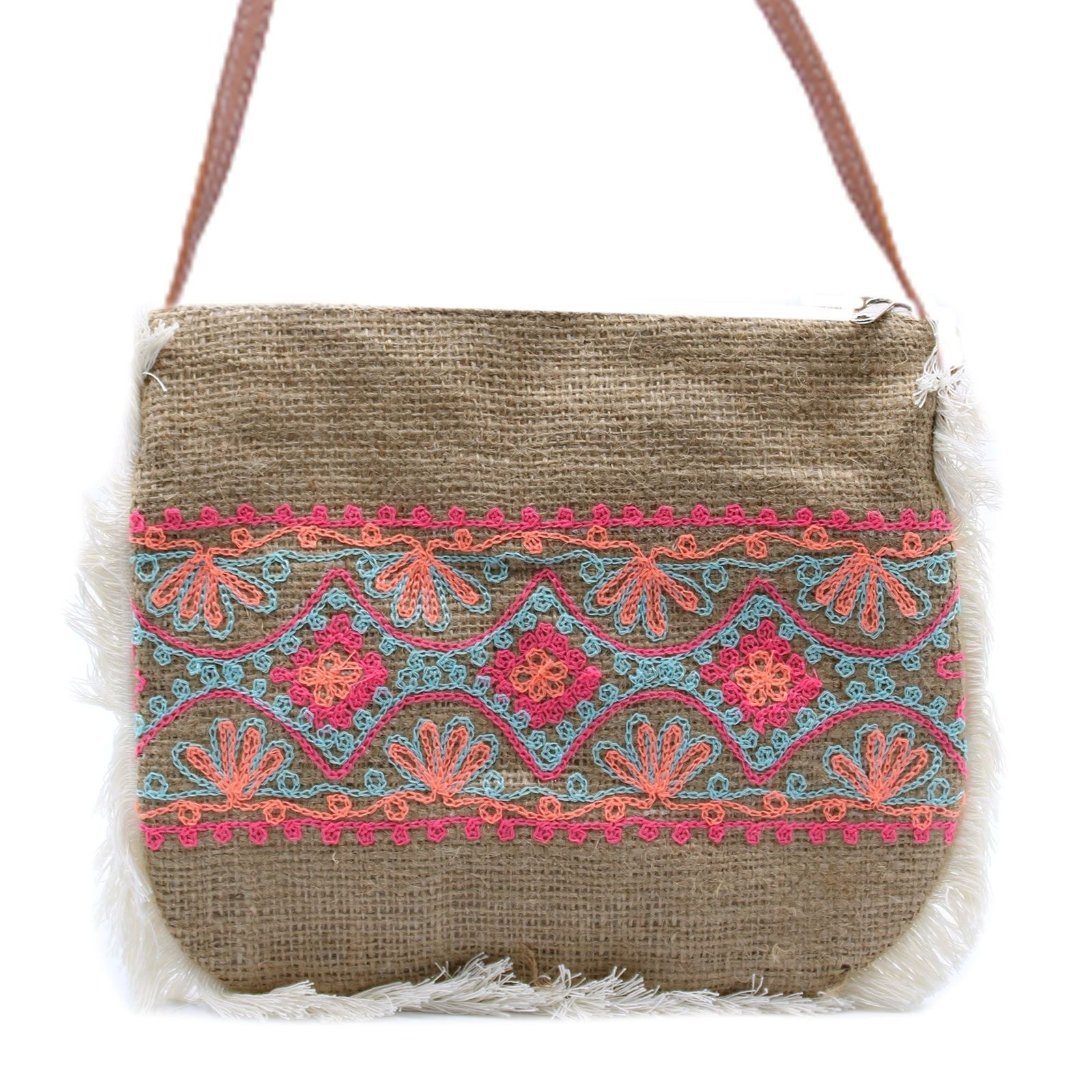 Polished Fab Fringe Bag - Summer Pattern Embroidery featuring natural patterning and unique variations - Luna Panther