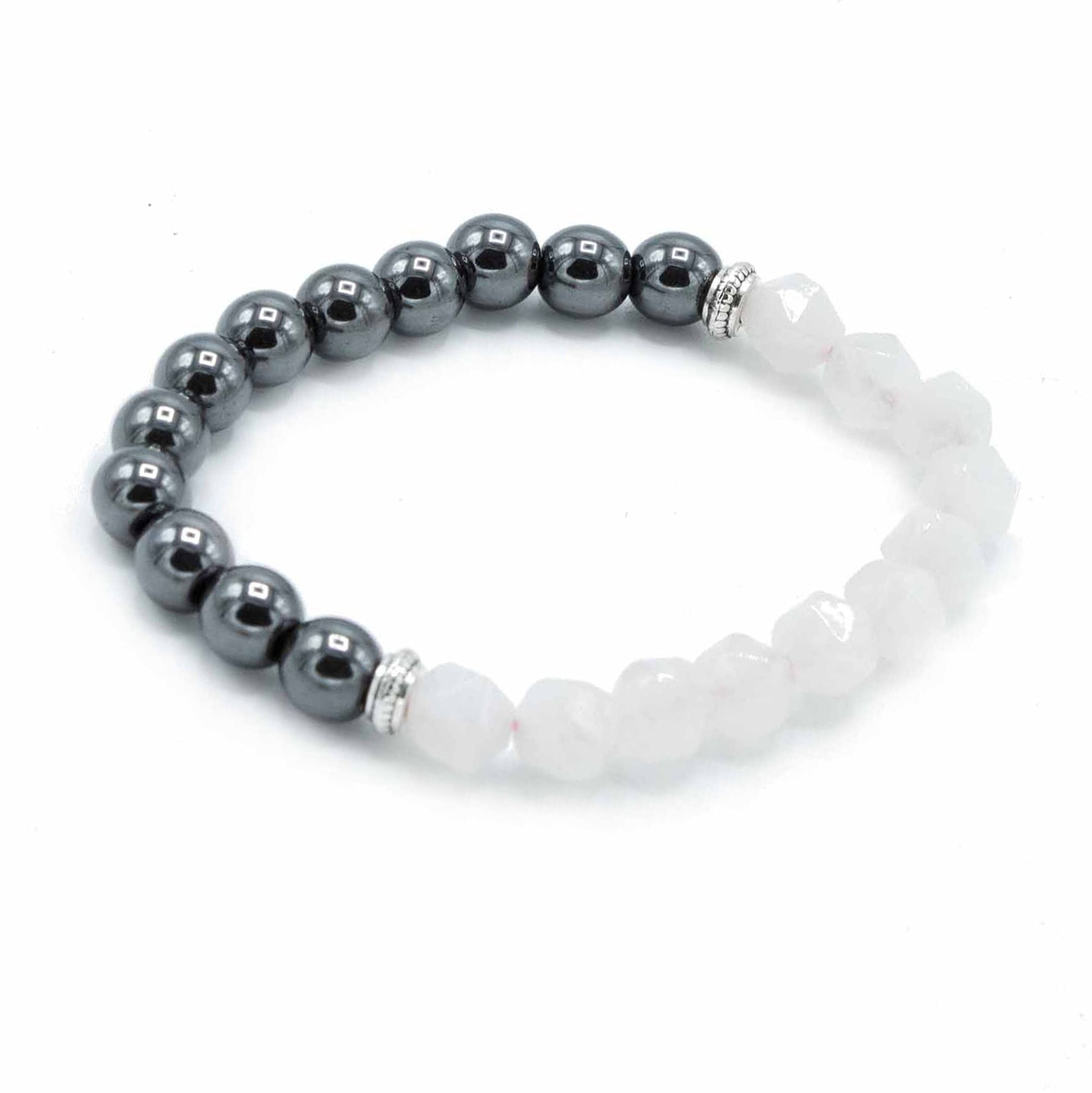Faceted Gemstone Bracelet - Magnetc Rose Quatz - Luna Panther