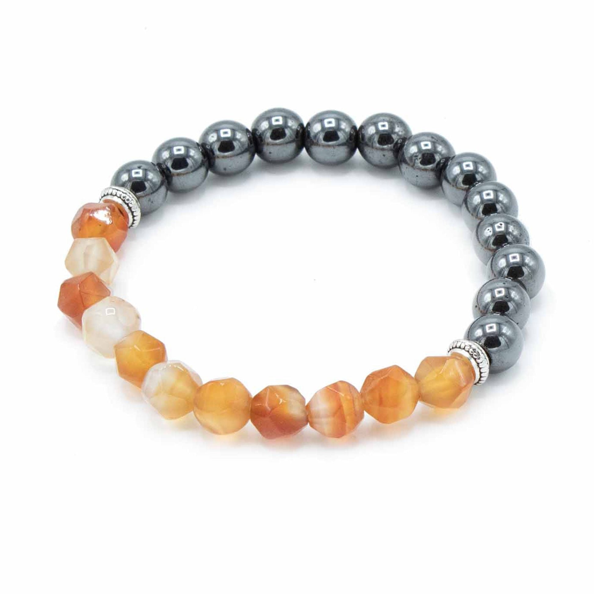 Faceted Gemstone Bracelet - Magnetic Carnelian - Luna Panther