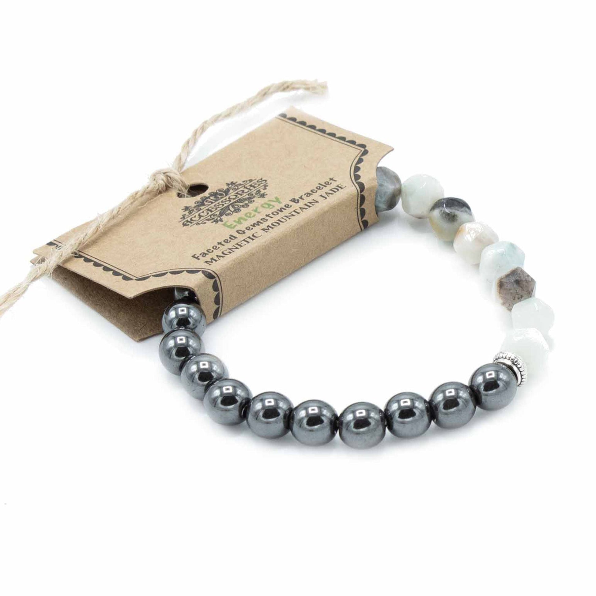 Faceted Gemstone Bracelet - Magnetic Mountain Jade - Luna Panther