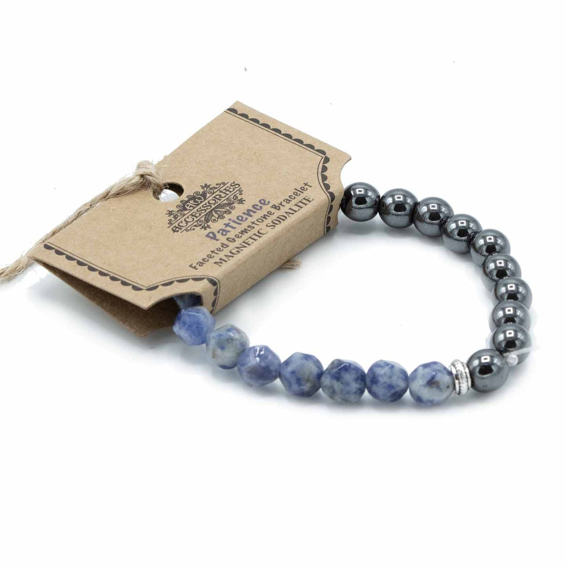 Faceted Gemstone Bracelet - Magnetic Sodalite - Luna Panther