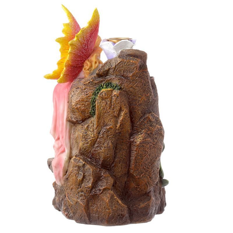 Polished Fairy Flower Garden Waterfall Backflow Incense Burner 2 featuring natural patterning and unique variations - Luna Panther