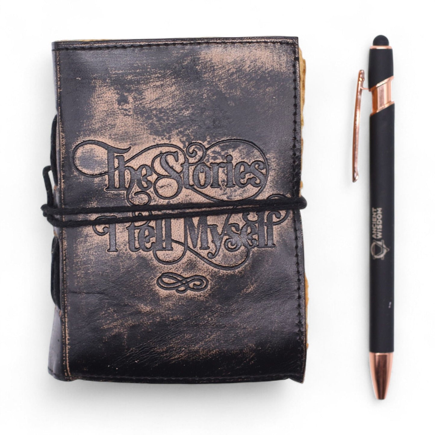 Fat Deckled Edge Leather Notebooks (5x3.5") - The Stories I Tell Myself - Luna Panther