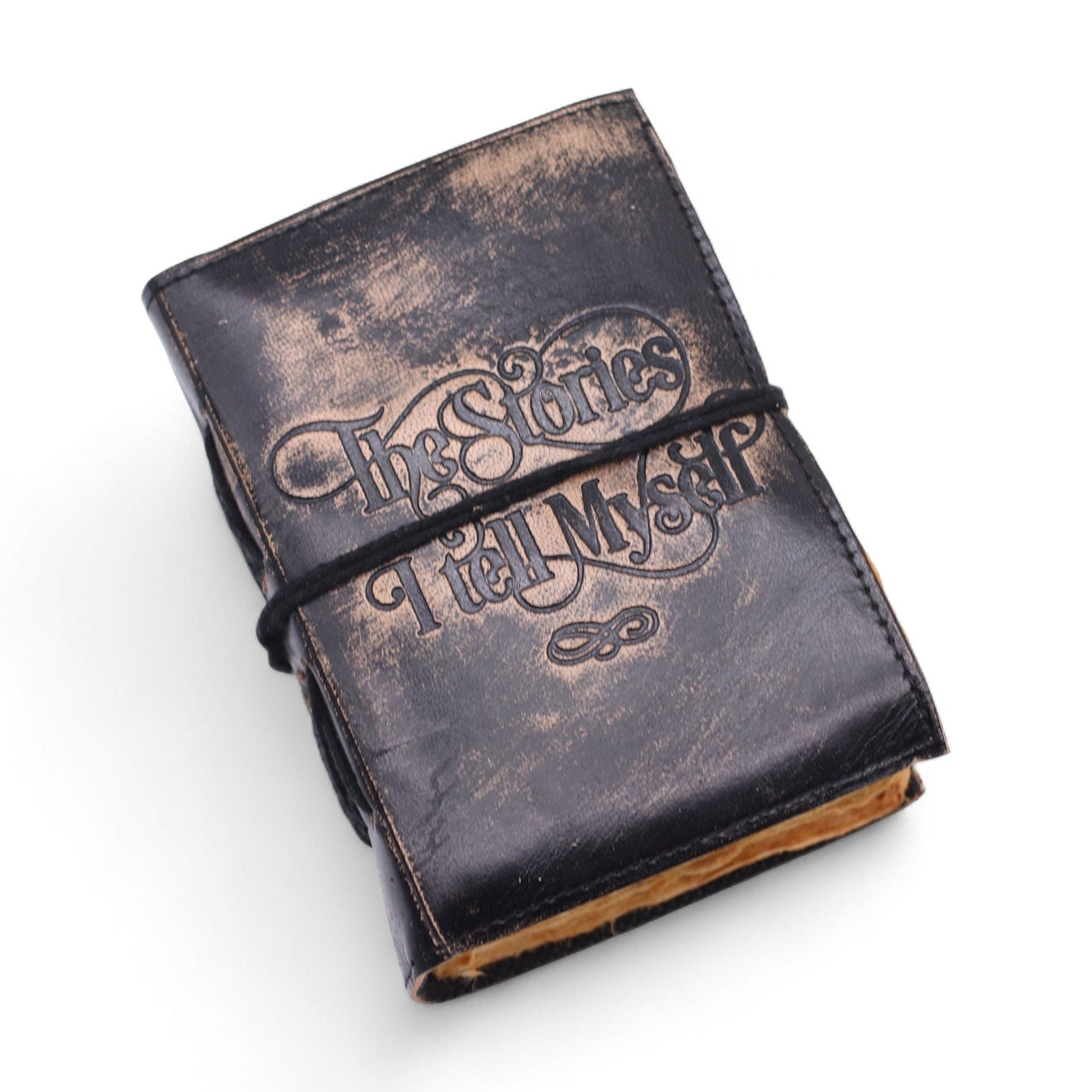 Fat Deckled Edge Leather Notebooks (5x3.5") - The Stories I Tell Myself - Luna Panther