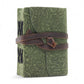 Fat Deckled Leather Notebook - Green Maze Pattern - 12.7×8.9 cm - Luna Panther