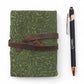 Fat Deckled Leather Notebook - Green Maze Pattern - 12.7×8.9 cm - Luna Panther