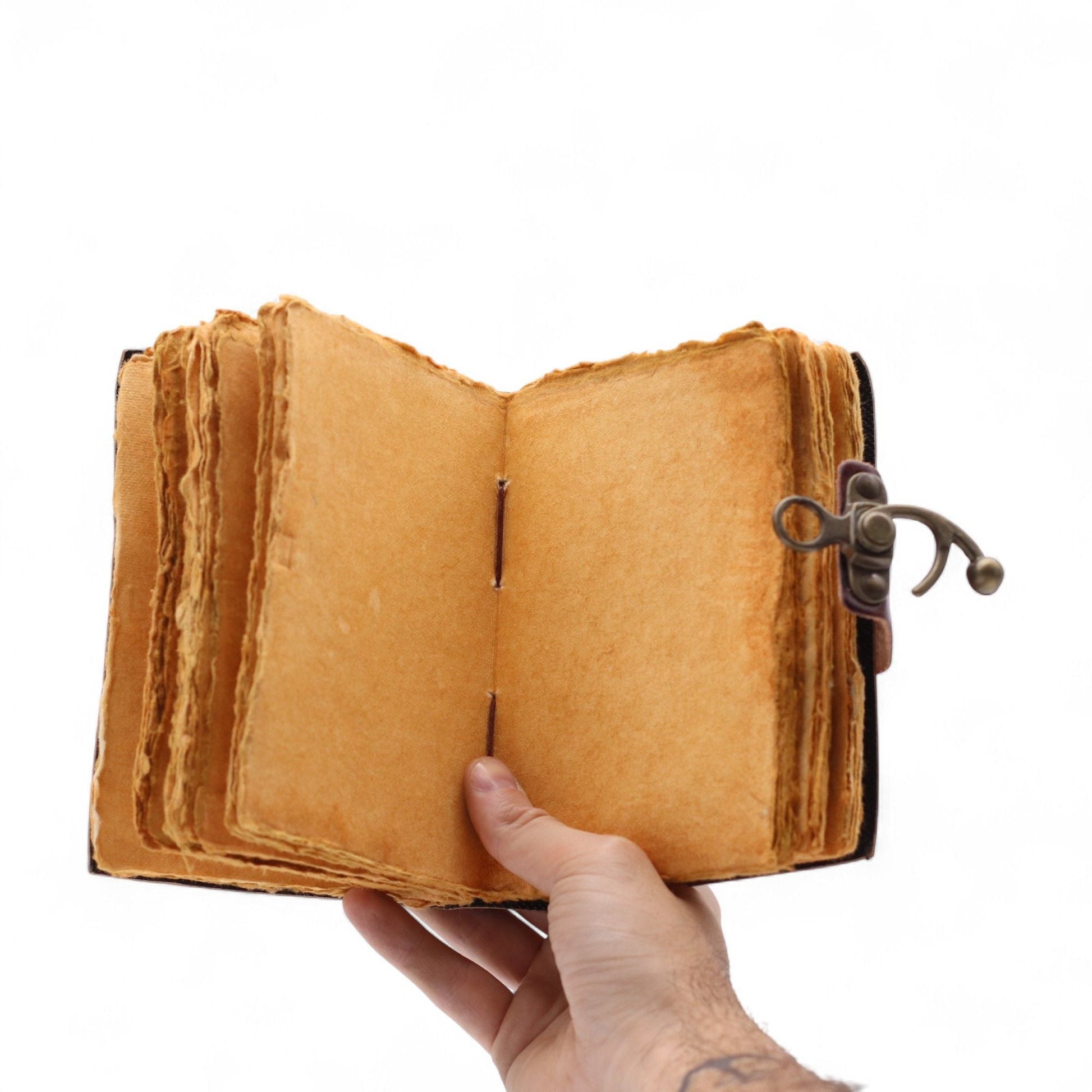 Fat Deckled Leather Notebook - The Book of Untold Stories - 15x10 cm - Luna Panther