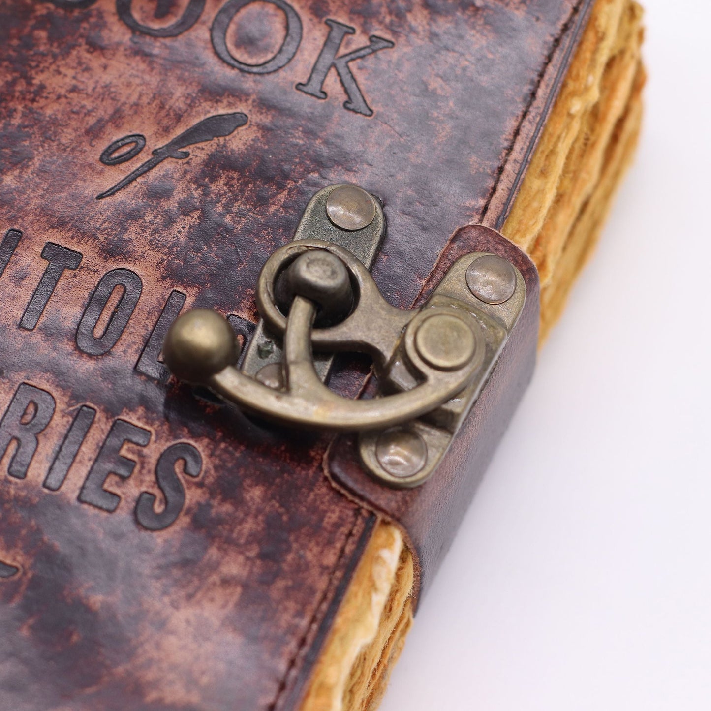 Fat Deckled Leather Notebook - The Book of Untold Stories - 15x10 cm - Luna Panther