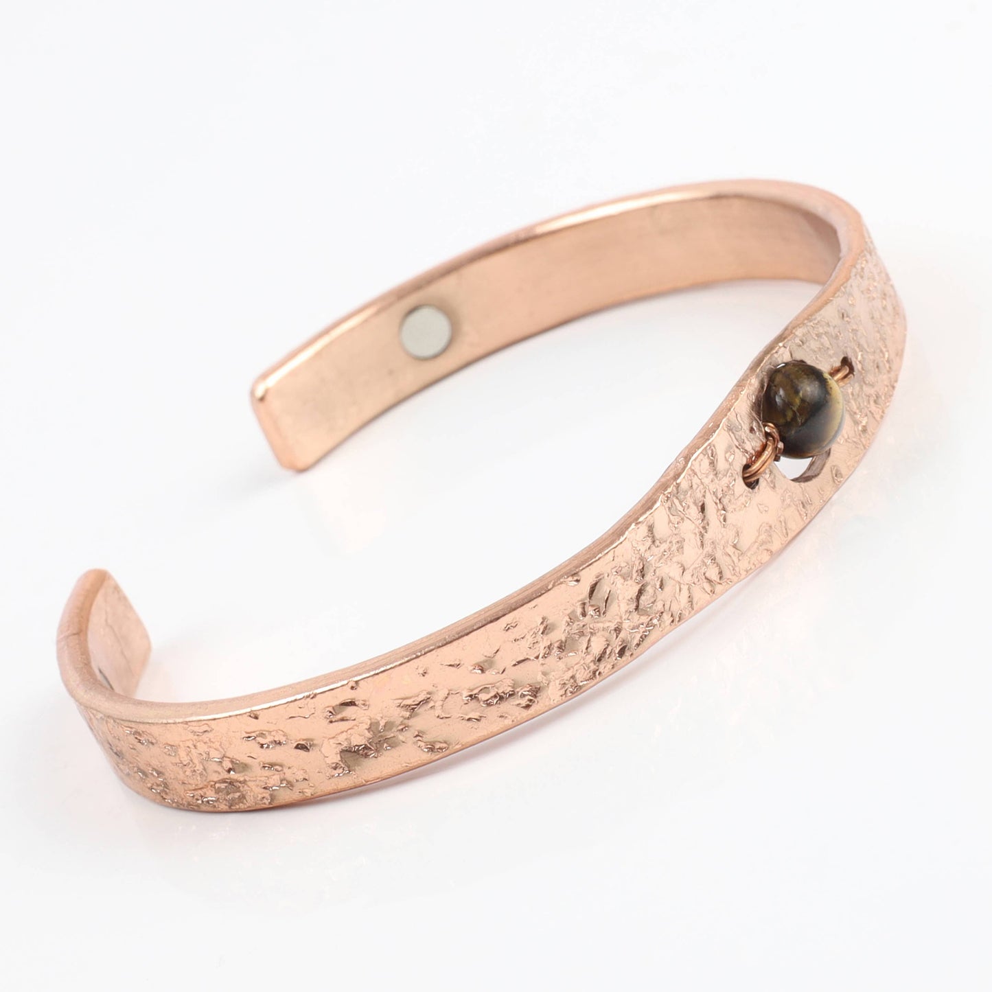 Copper Bracelet with Tiger Eye Crystal