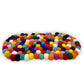 Felt Ball Oval Centre Mat - Multi Colour - Luna Panther