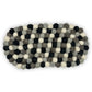Felt Ball Oval Centre Mat - Multi Grey Colour - Luna Panther
