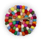 Felt Ball Round Coasters - Multi colour (set of 4) - Luna Panther