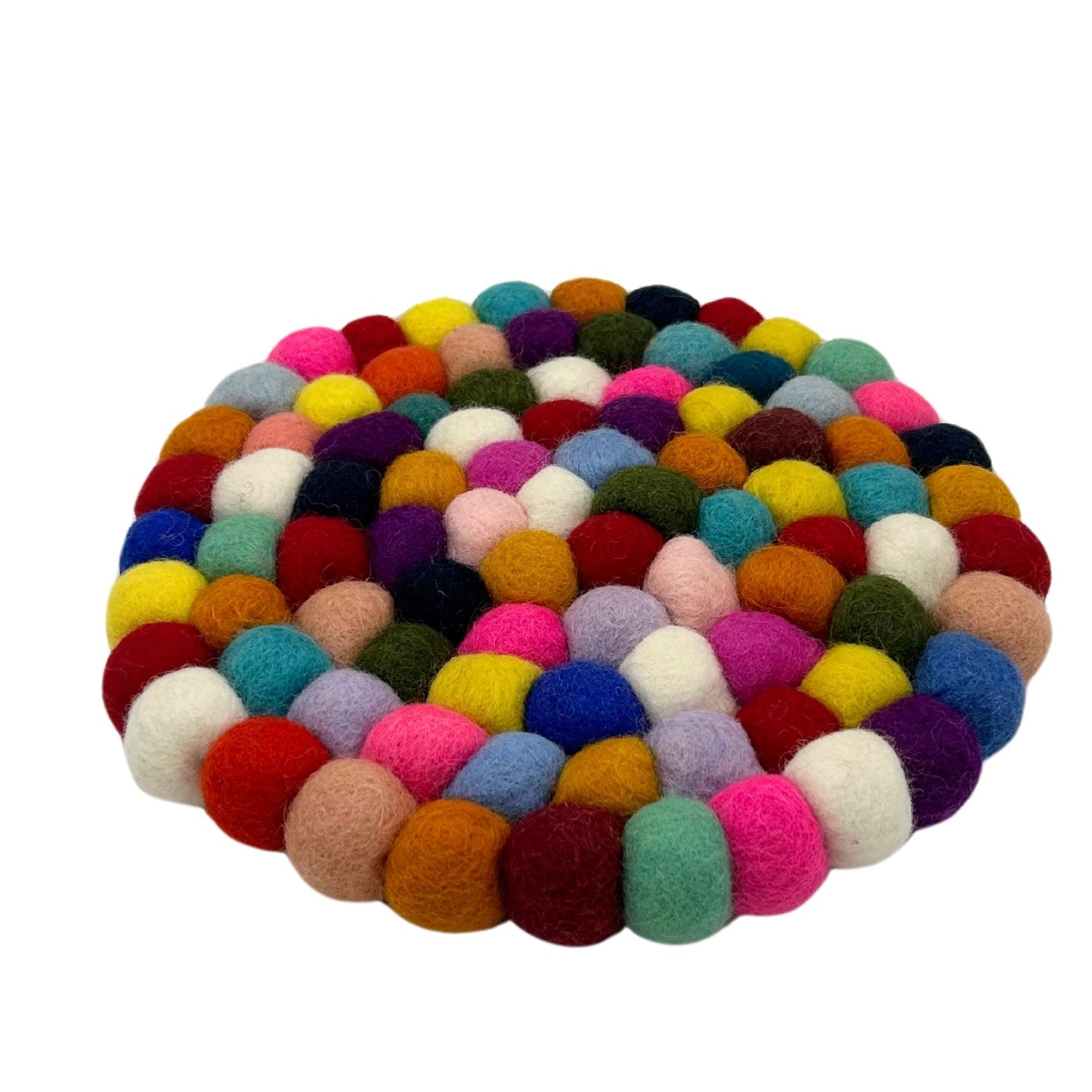 Felt Ball Round Placemat - Multi Colour - Luna Panther