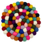 Felt Ball Round Placemat - Multi Colour - Luna Panther