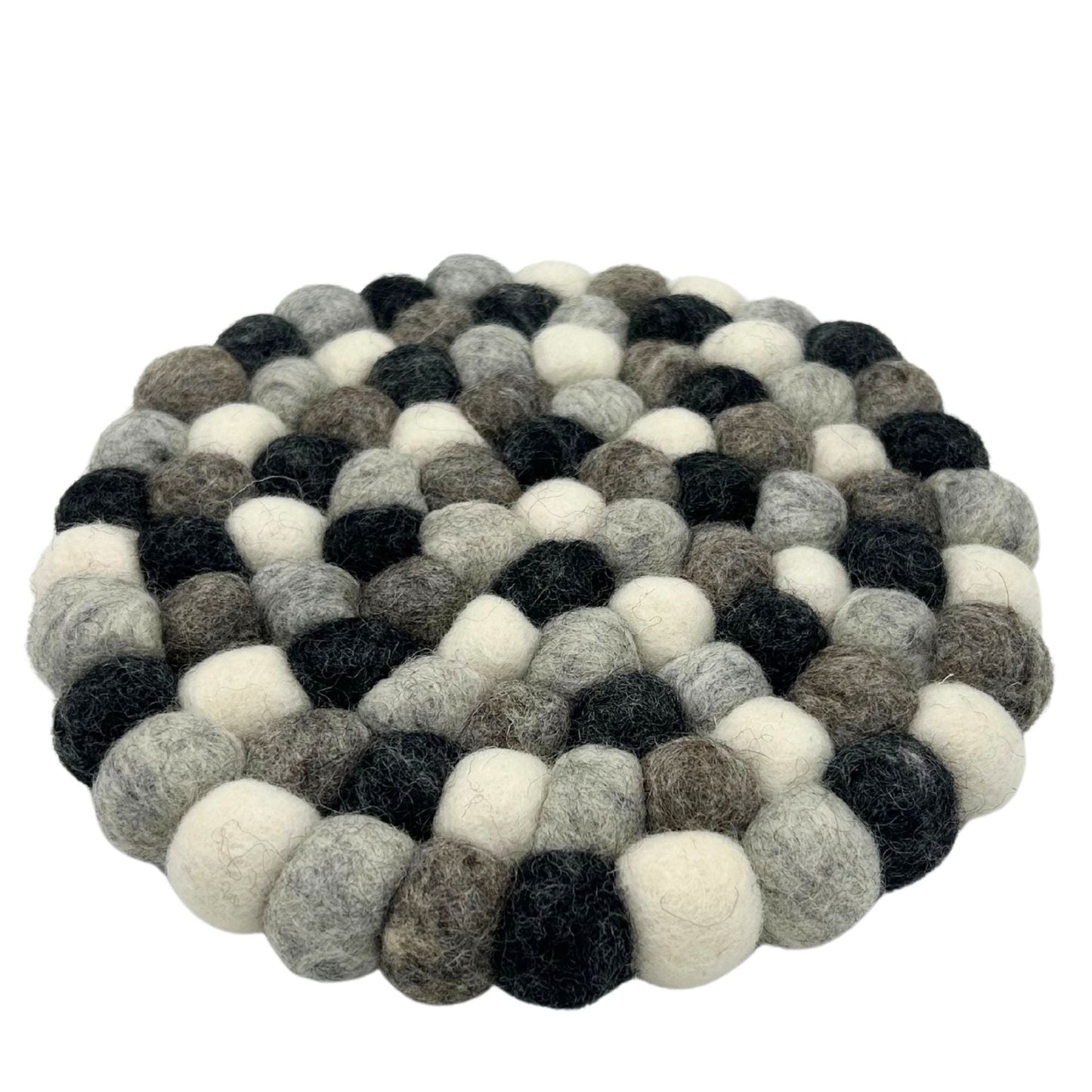 Felt Ball Round Placemat - Multi Grey Colour - Luna Panther